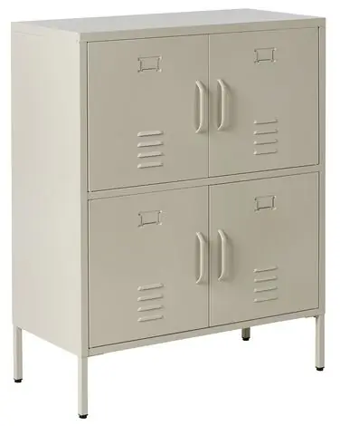 Storage Unit HOLBECK Metal Light Beige - Home Office