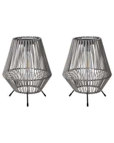 Conjunto de 2 linternas solares VUNGU 27 cm Gris - Accesorios decorativos