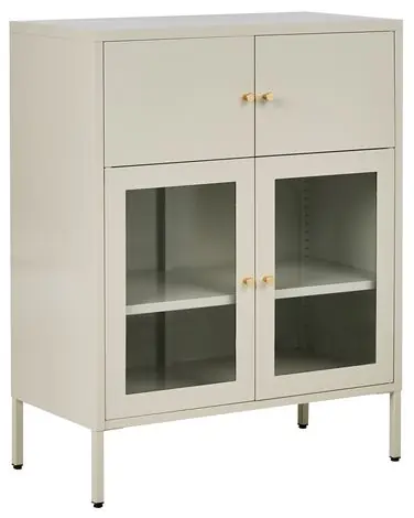 Vitrina ESHOLT Metal 80 cm Beige claro - Sala de estar
