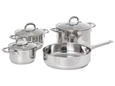 Batería de cocina de 7 piezas PRIMECOOK Acero inoxidable Plateado - Accesorios y utensilios de cocina