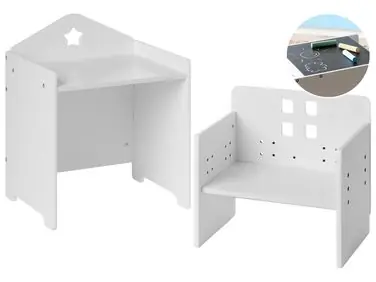 Conjunto de mesa y silla para niños ELANORA Blanco Montessori - Habitación infantil