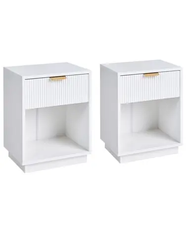 Conjunto de 2 mesitas de noche SUMMERVILLE Blanco - Dormitorio