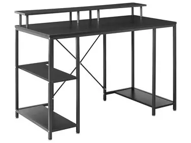 Escritorio CADDO Negro 120 cm 60 cm con estantes - Oficina