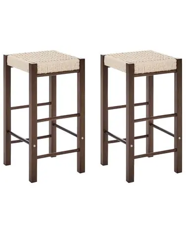 Conjunto de 2 sillas de bar EMBRUN Madera Marrón oscuro - Comedor