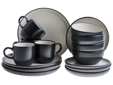 Vajilla de 16 piezas NUTMEG Gres Negro - Accesorios decorativos