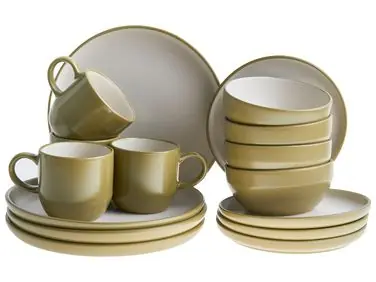 Vajilla de 16 piezas NUTMEG Gres Verde - Accesorios decorativos
