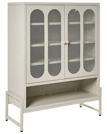 2 Door Sideboard SOLETTA Metal Light Beige - Home Office