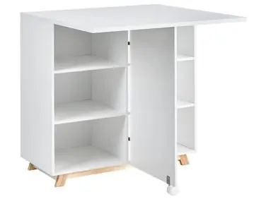 Cabinet Desk FLOMOT White 80 cm 40/80 cm Folding - Home Office