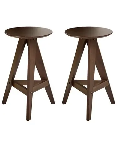 Conjunto de 2 sillas de bar AROMA Madera Marrón oscuro - Sala de estar