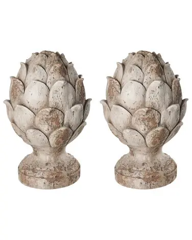 Conjunto de 2 estatuas de jardín CORRINALDO Piña Beige - Jardín y balcón