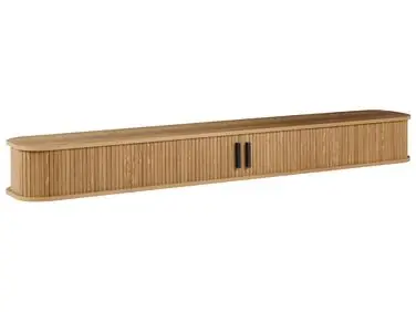 Mueble TV de pared BRADLEY Marrón - Sala de estar