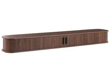 Mueble TV de pared BRADLEY Marrón oscuro - Sala de estar
