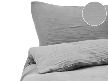 Conjunto de fundas de edredón SUMNER Muselina de algodón 220 x 240 cm Gris claro - Accesorios decorativos