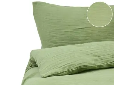 Conjunto de fundas de edredón SUMNER Muselina de algodón 150 x 200 cm Verde - Accesorios decorativos