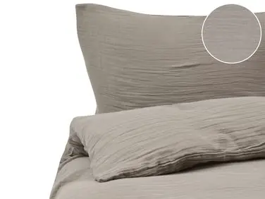 Conjunto de fundas de edredón SUMNER Muselina de algodón 200 x 200 cm Gris pardo - Accesorios decorativos