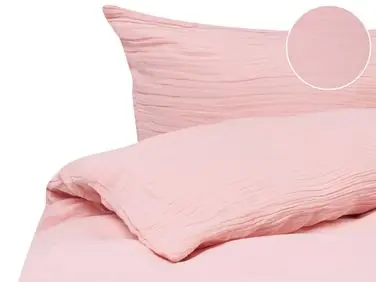 Conjunto de fundas de edredón SUMNER Muselina de algodón 150 x 200 cm Rosa pastel - Accesorios decorativos
