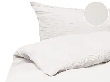 Conjunto de fundas de edredón SUMNER Muselina de algodón 200 x 200 cm Blanco crema - Accesorios decorativos