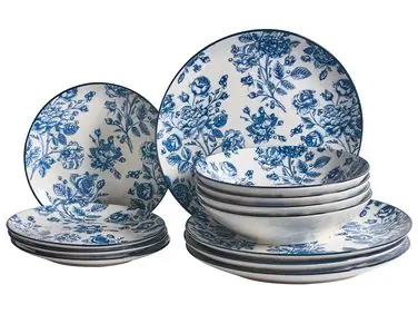 Vajilla de 12 piezas BASIL Porcelana Azul - Accesorios decorativos