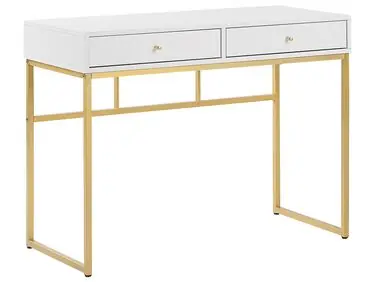 Consola DAPHNE Blanco/Dorado 100 cm 48 cm con cajones - Oficina