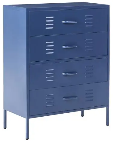 Chest of Drawers ENAGO Metal Navy Blue - Home Office