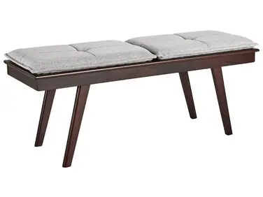 Upholstered Bench EXTON Fabric Dark Brown/ Grey - Bedroom
