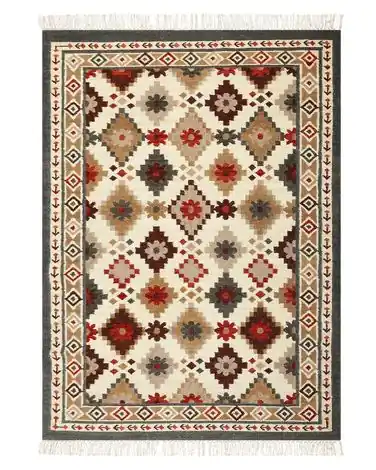 Alfombra GHUKASAVAN Multicolor 140 x 200 cm Lana Kilim - Accesorios decorativos