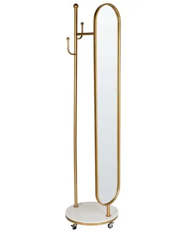 Perchero con espejo LORENA 172 cm Metal Dorado - Accesorios decorativos