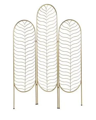 3 Panel Room Divider PESCIA Gold 120 cm 160 cm - Home Accessories