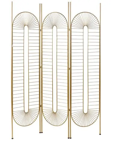 3 Panel Room Divider NOALE Gold 135 cm 170 cm - Home Accessories