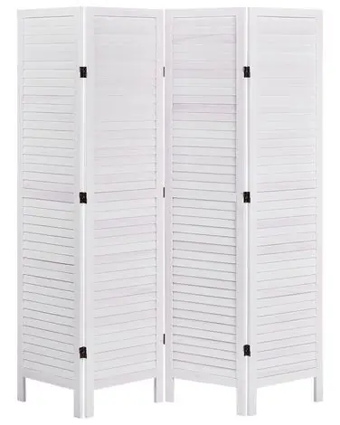 4 Panel Room Divider AVENES Off-White 163 cm 170 cm