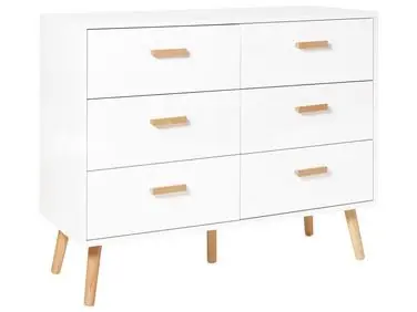6 Drawer Chest NEWARK White - Living Room