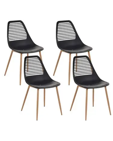 Set of 4 Dining Chairs MONTELLO Black - Dining Room