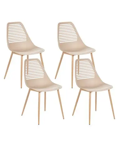 Set of 4 Dining Chairs MONTELLO Beige - Dining Room