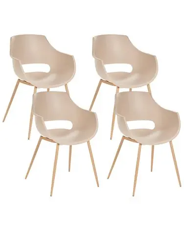 Set of 4 Dining Chairs MILLERS Beige - Dining Room
