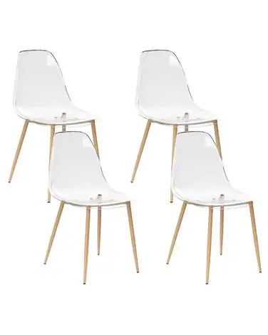 Set of 4 Dining Chairs TAKILMA Transparent - Dining Room