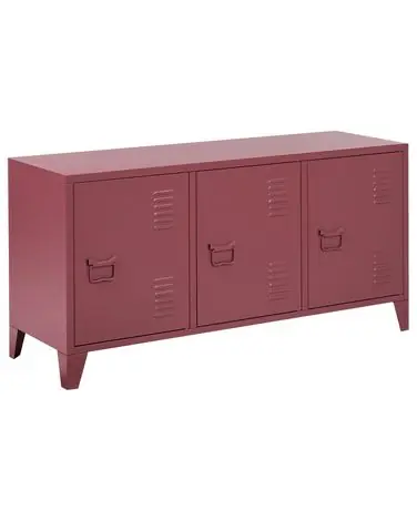 Storage Unit CARDIFF Metal Dark Red - Home Office