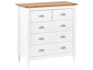 5 Drawer Chest SHILLINGTON Pine Wood White - Living Room