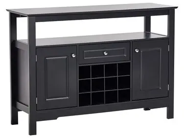 Wine Cabinet TIMBOON Black - Living Room