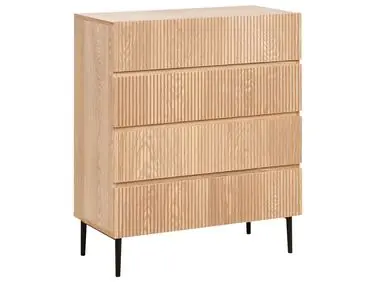 4 Drawer Chest BLYTHE Natural Ash Wood - Living Room