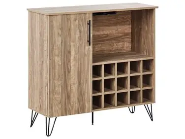 Wine Cabinet ELISTON Light Brown - Living Room