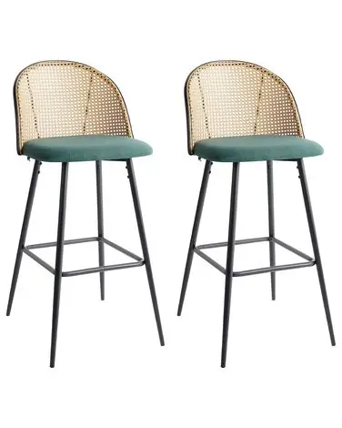 Conjunto de 2 sillas de bar CORNELL Metal Verde - Comedor