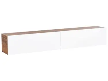 Wall Mounted TV Stand GLADSTONE Brown/ White - Living Room