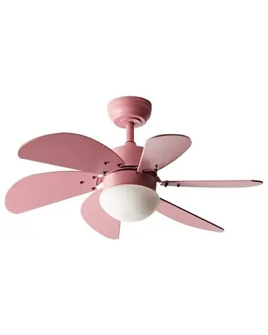 Ventilador de techo con luz LOGAR con mando LED Rosa - Accesorios decorativos