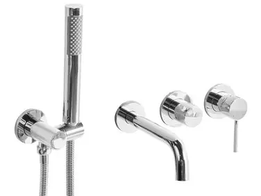 Wall Mounted Bath Shower Mixer Tap JAVIRA Silver - Bathroom