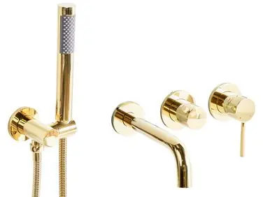 Wall Mounted Bath Shower Mixer Tap JAVIRA Gold - Bathroom