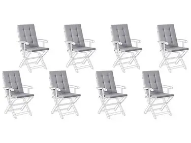 Conjunto de 8 cojines de respaldo/asiento MAUI PREMIUM Gris claro - Accesorios decorativos