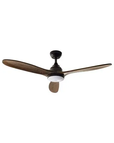 Ventilador de techo con luz MOYAR con mando LED Marrón oscuro - Accesorios decorativos