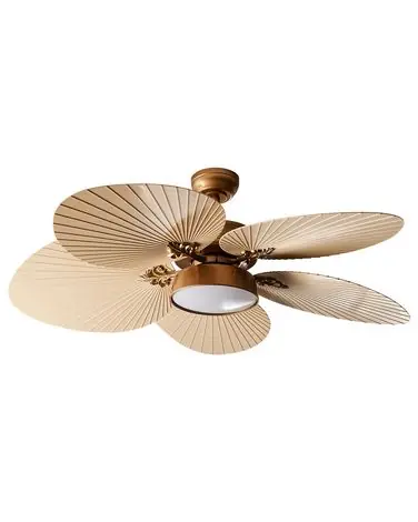 Ventilador de techo con luz BORMEJO con mando LED Dorado - Accesorios decorativos