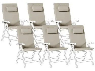 Conjunto de 6 cojines de jardín JAVA/AMANTEA PREMIUM 50 x 71 cm Gris pardo - Accesorios decorativos