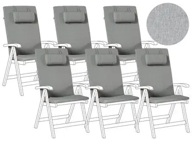 Conjunto de 6 cojines de jardín JAVA/AMANTEA PREMIUM 50 x 71 cm Gris jaspeado - Accesorios decorativos